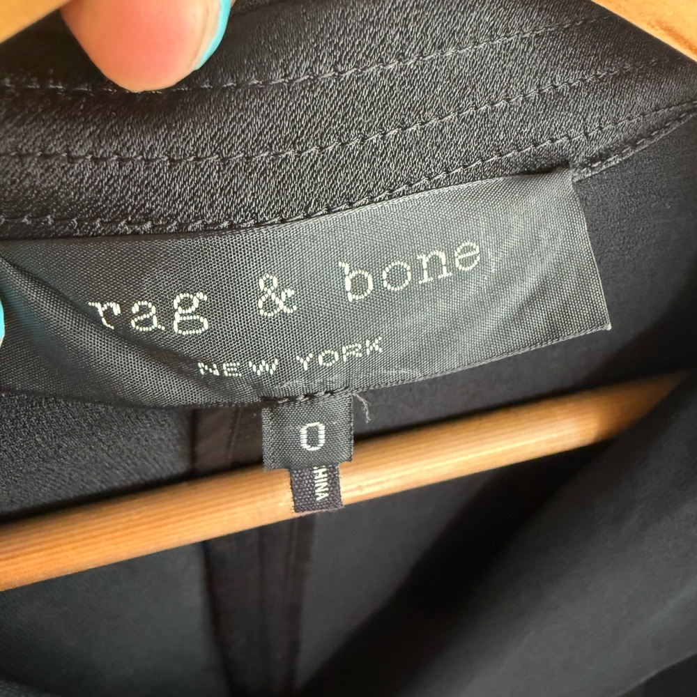 rag & bone Black Double-Breasted Satin-Trim Blazer - Picture 5 of 6
